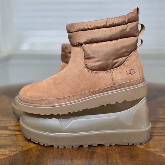 UGG Classic Mini Mod Chukka Boots 3M Chestnut Brown Men's 10 Fur Suede Insulate - Picture 3 of 15